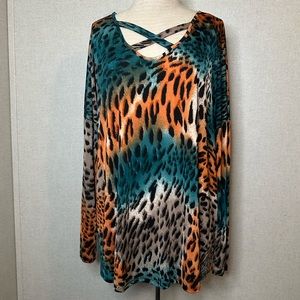 Now N Forever Animal Print Top NWOT